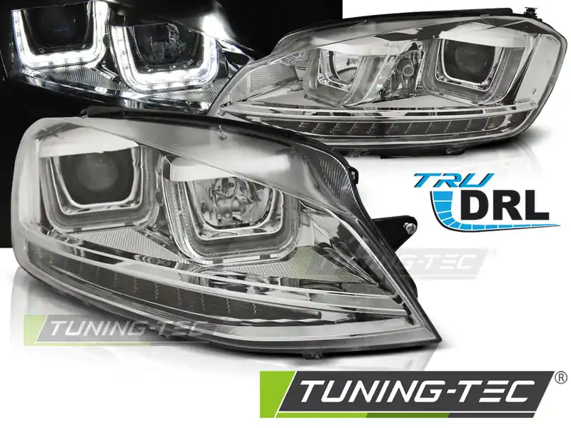 Cumpără acum FARURI U-LED LIGHT DRL CROM pentru VW GOLF 7 11.2012-2017
