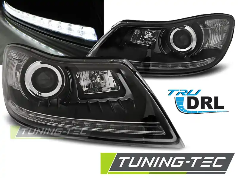 FARURI TRUE DRL BLACK pentru SKODA OCTAVIA 2009-2012 Transport gratuit