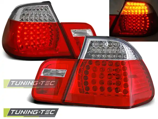 Reduceri SPATE LED ROȘU ALB pentru BMW E46 05.1998-2008.01 SEDAN