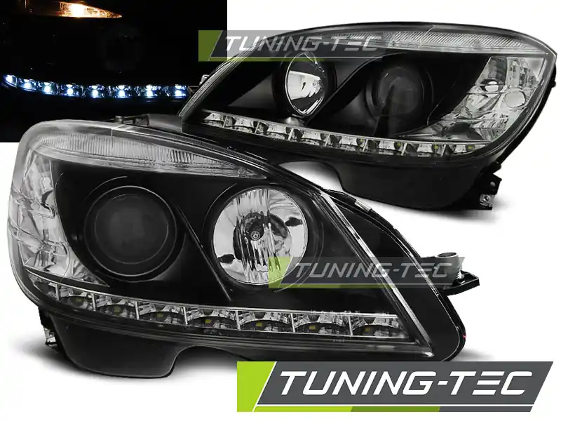 Comandă acum FARURI DAYLIGHT BLACK pentru MERCEDES W204 2007-2010