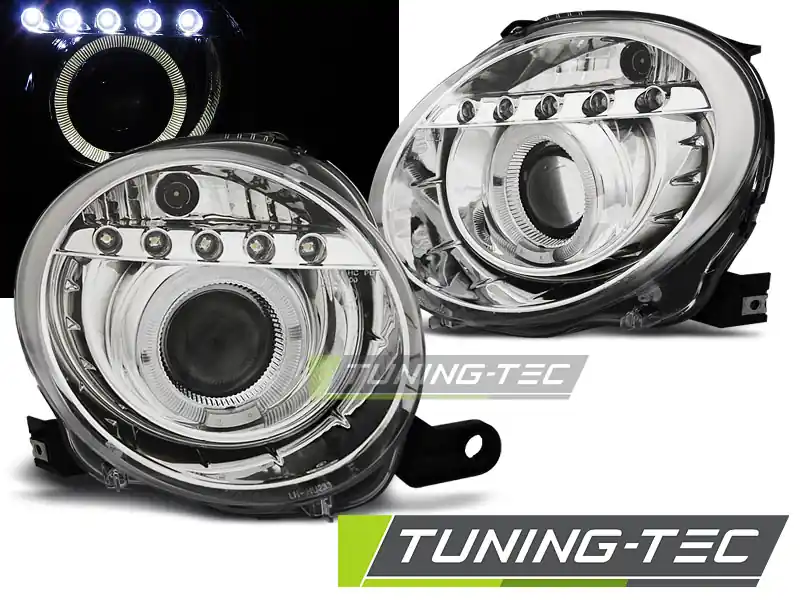 Preferatul clienților FIAT 500 2007-2015 PROIECTOR CROM LED