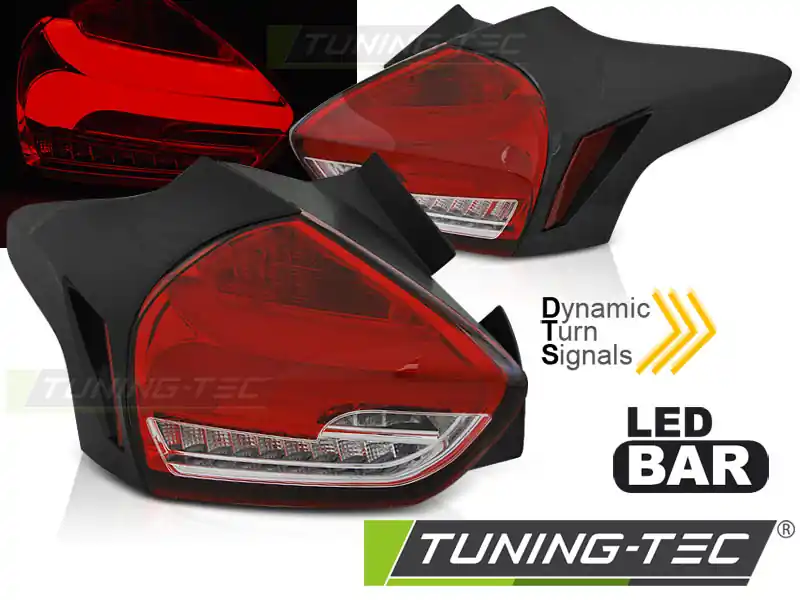 FORD FOCUS 3 2015-2018 HATCHBACK ROSU ALB SEQ LED Cumpără online