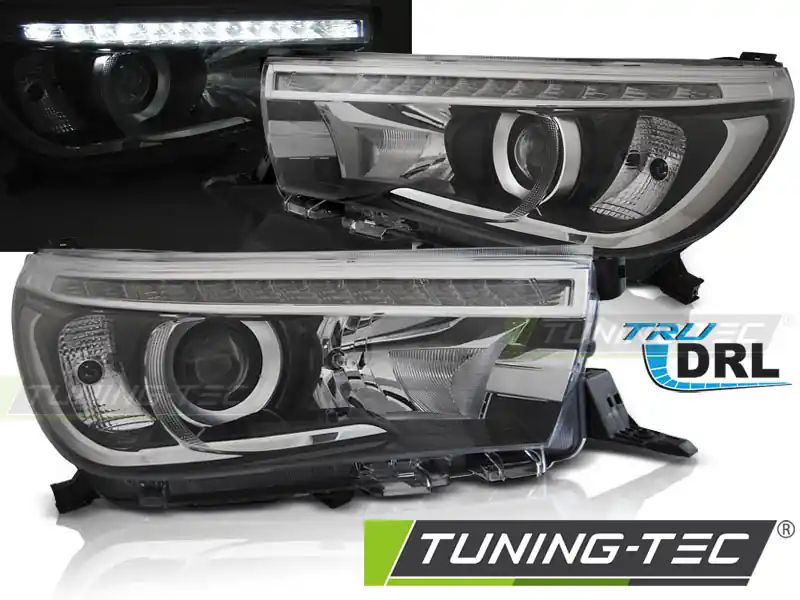 TOYOTA HILUX 16- PROIECTOR LED TRUE DRL NEGRU Reducere de preț
