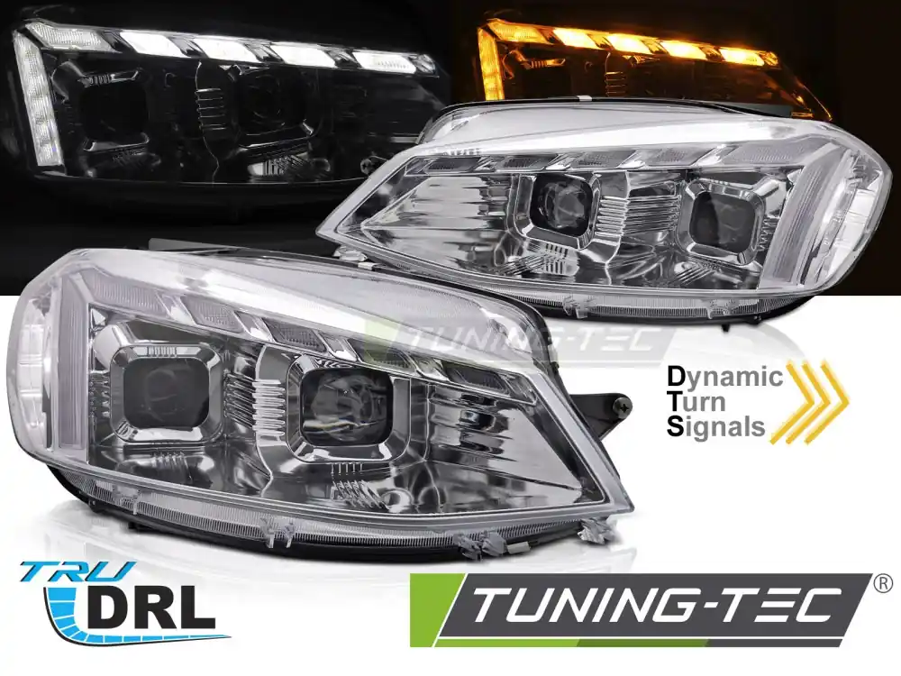 Cel mai bun preț FARURI CROMAT LED DRL SEQ W/WELCOME pentru VW GOLF 7 2017-2019