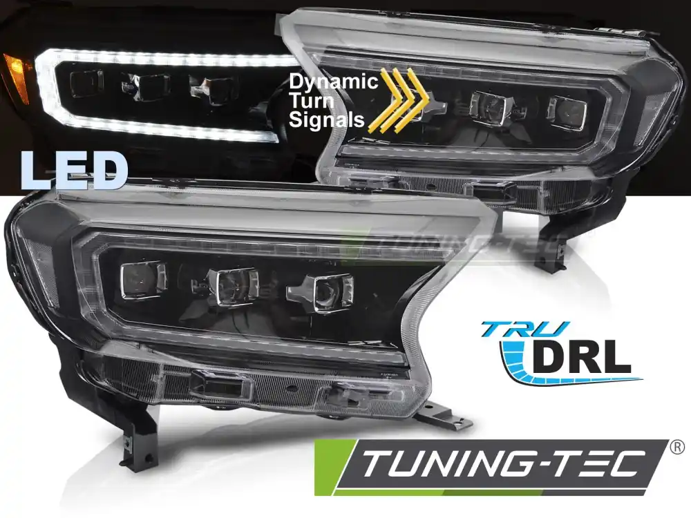 Ofertă specială FARURI LED NEGRU pentru FORD RANGER V 2016-2022