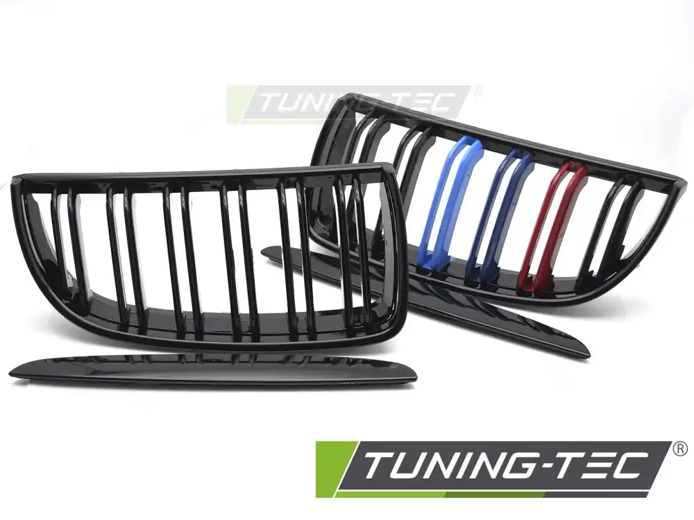 GRILĂ SPORT NEGRU LUCIOS TRI-CULOARE DUBLU NEGRU pentru BMW E90 / E91 2005-2008 Chilipir