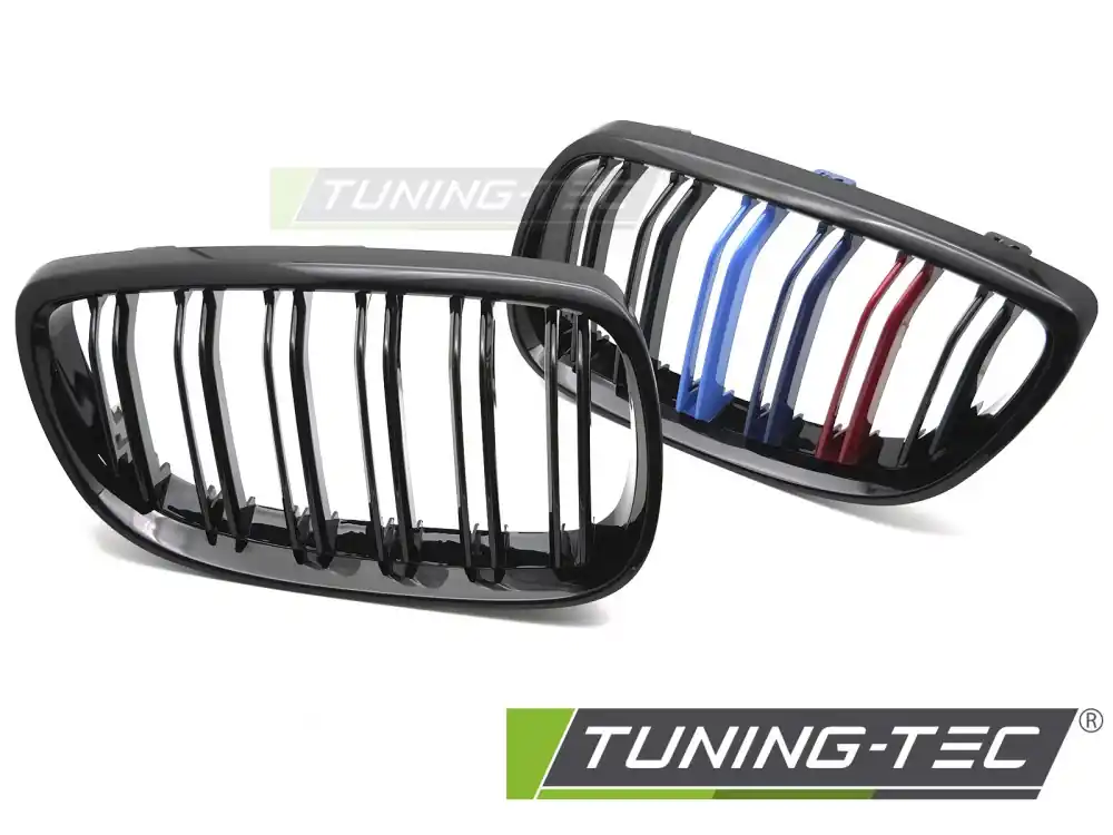 GRILĂ SPORT NEGRU LUCIOS BARĂ DUBLĂ TRICOLOR pentru BMW E92 / E93 2006-2010 Mai ieftin