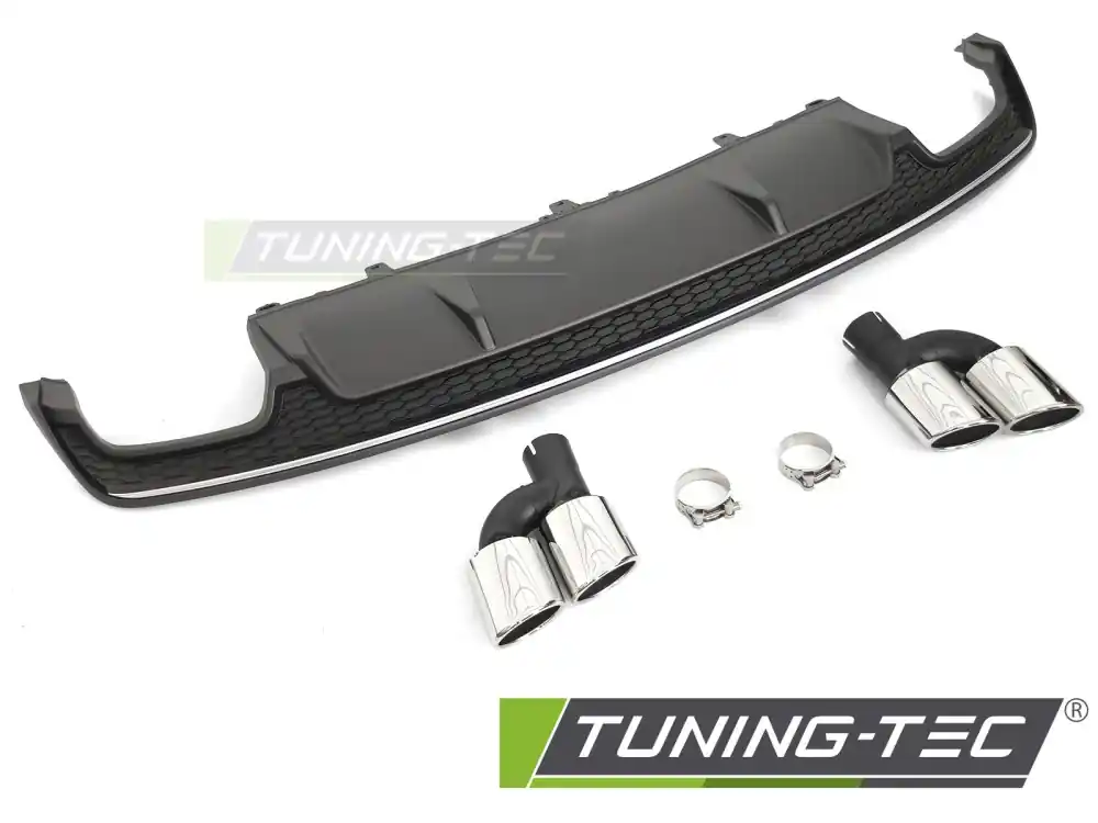 Calitate înaltă DIFUSOR TWIN OUTLET SILVER BLACK SPORT S STYLE pentru AUDI A7 C7 2014-2018