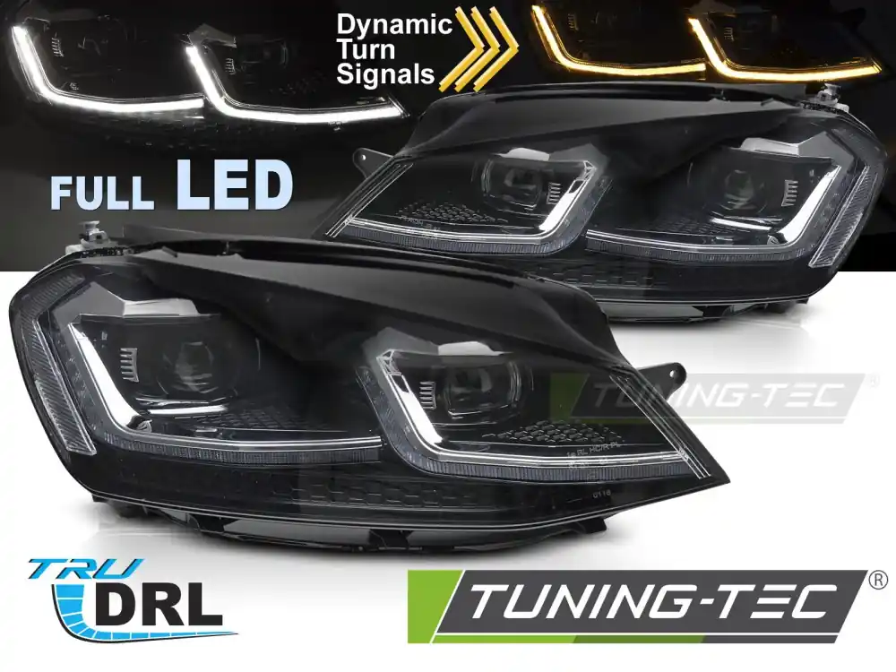Bestseller FARURI FULL LED SILVER SEQ DRL pentru VW GOLF VII 2013-2017