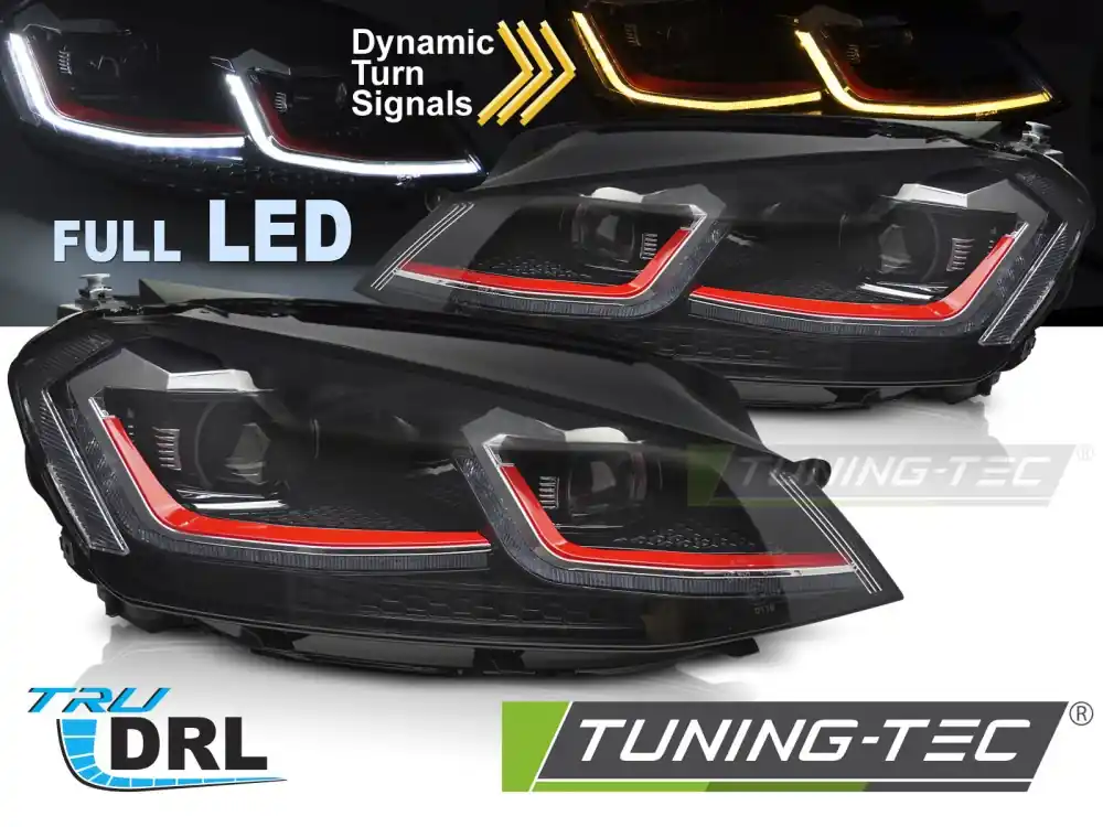 Popular FARURI FULL LED RED SEQ DRL pentru VW GOLF VII 2013-2017