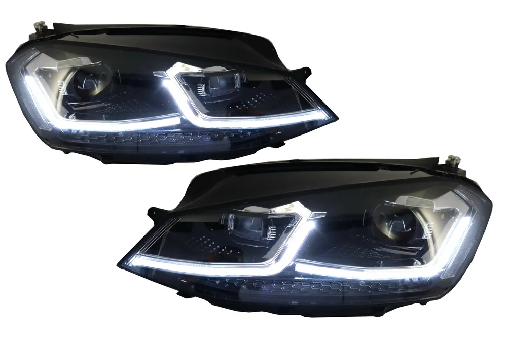 Faruri LED RHD compatibil cu VW Golf 7 VII (2012-2017) Facelift G7.5 R Line Look cu Semnal Dinamic Nu rata