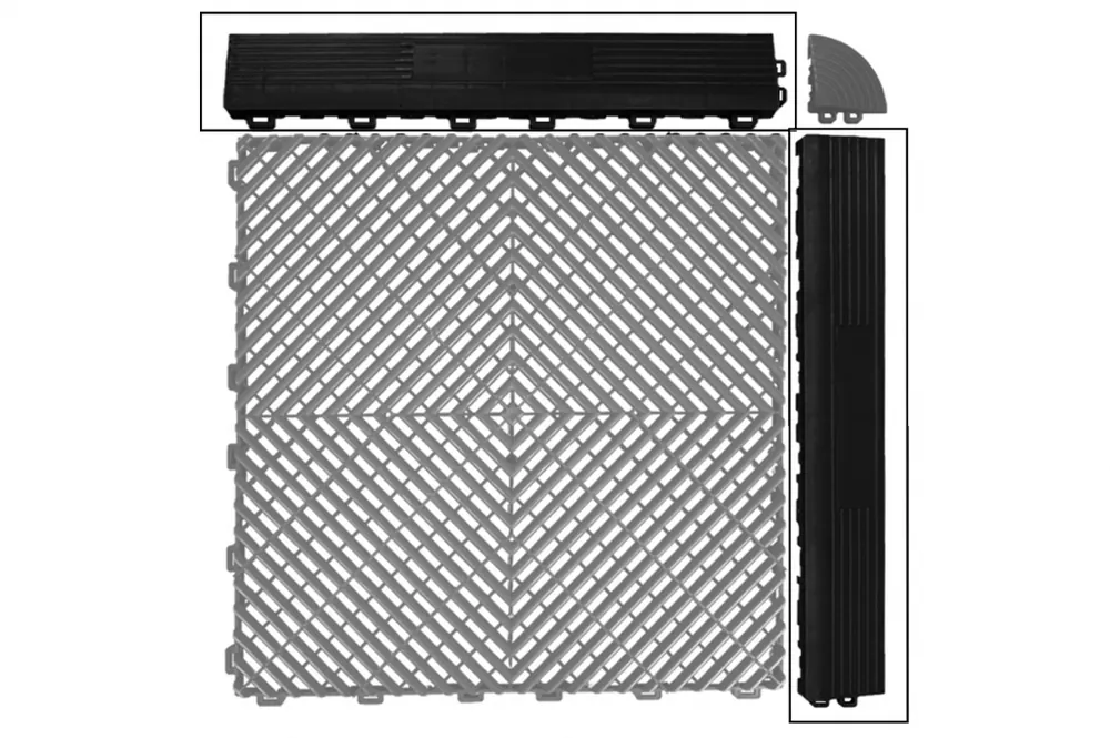 Margini Pardoseala Modulara Ventilata pentru Garaj Depozit Negru Reducere