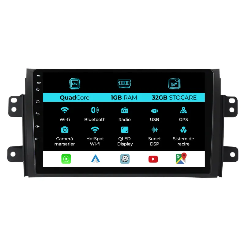 Navigatie Dedicata Suzuki SX4 (2006-2012), 9Inch 1Gb Ram, 32Gb Stocare, Carplay Preț promoțional
