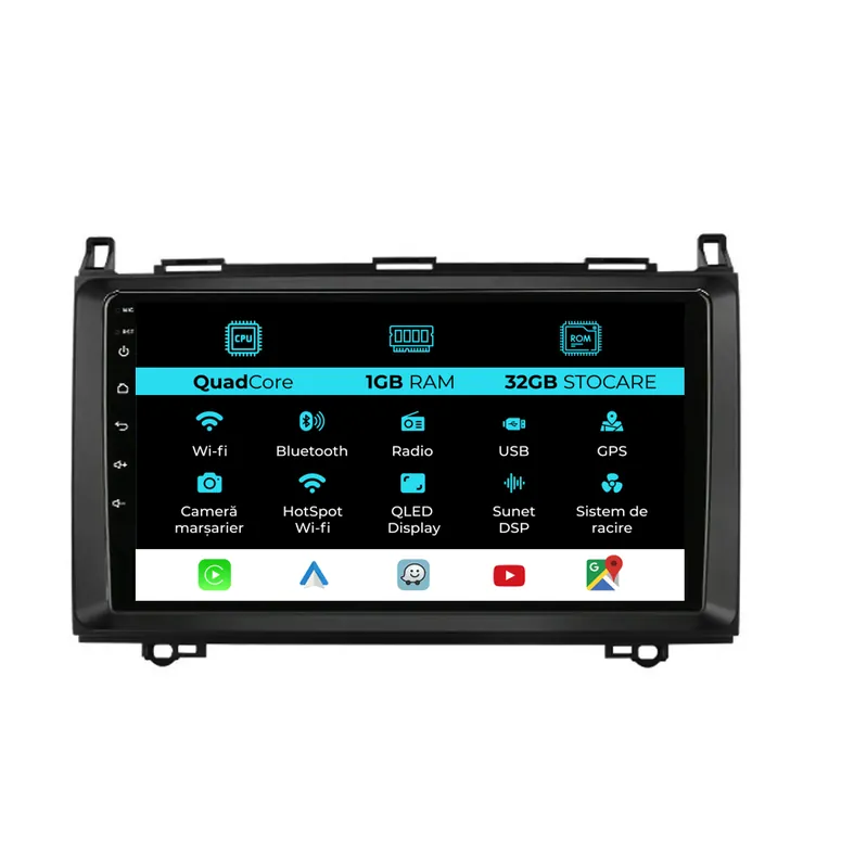 Reduceri Navigatie Dedicata Mercedes Vito Sprinter Viano B200 A B Class (2005-2012) , 9Inch, 1Gb Ram, 32Gb Stocare, Carplay