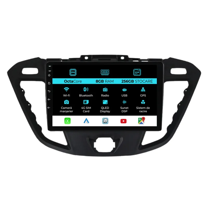 Navigatie Dedicata Ford Transit (2012 – 2018), 9 Inch, 8Gb Ram, 256Gb stocare, Carplay Ieftin