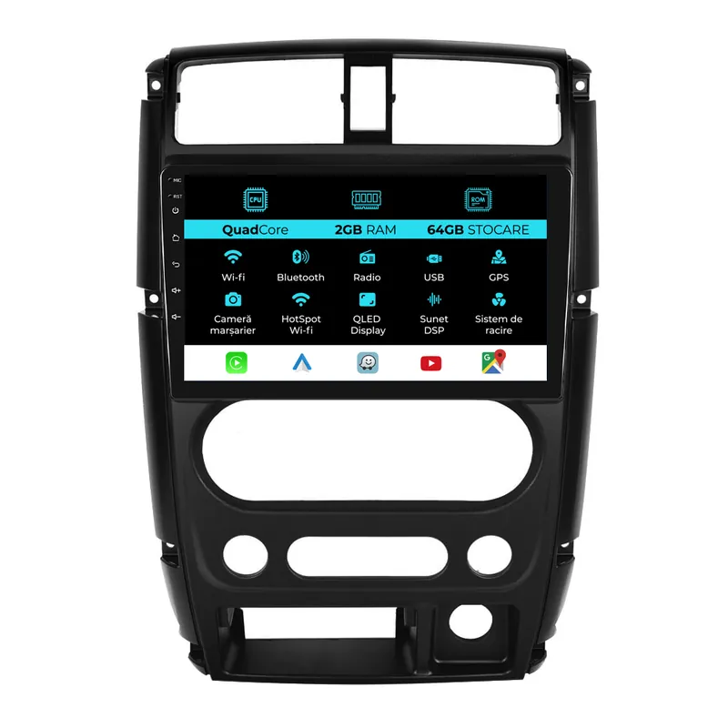 Navigatie Dedicata Suzuki Jimny 3 (2005-2019), 9Inch, 2Gb Ram, 64Gb Stocare, Carplay Reducere specială