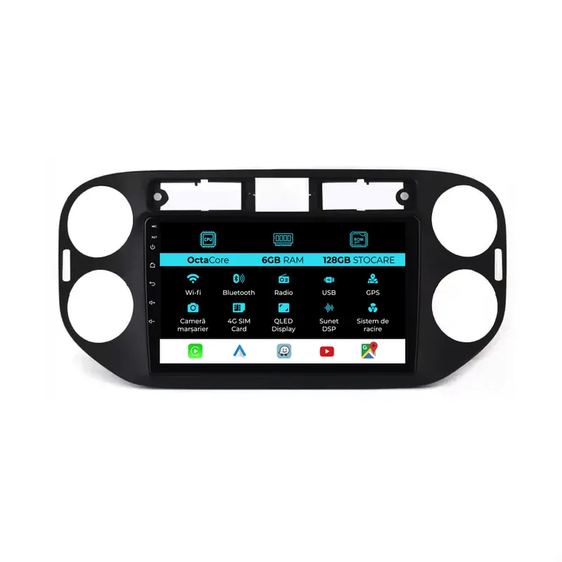 Premium Navigatie Dedicata Volkswagen Tiguan (2011-2016), 9Inch, 6Gb Ram, 128Gb Stocare, Carplay