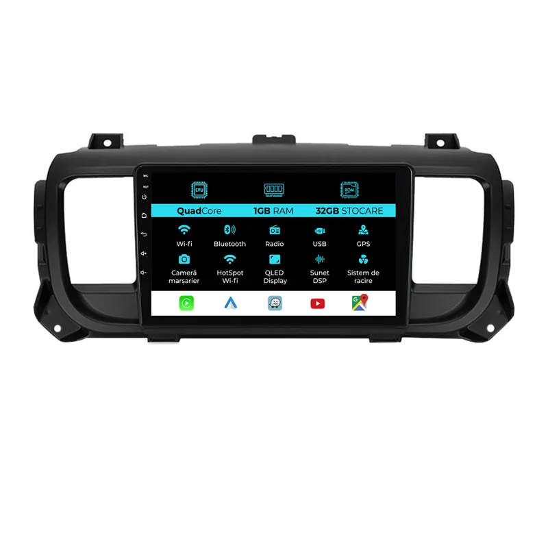 Navigatie Dedicata Peugeot Expert Citroen Jumpy 3 (2016-2021), 9Inch, 1Gb Ram, 32Gb Stocare, Carplay Popular