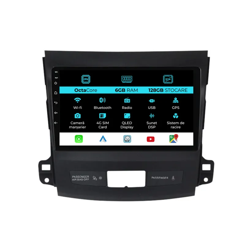 Navigatie Dedicata Mitsubishi Outlander (2005-2011), 9Inch, 6Gb Ram, 128Gb Stocare, Carplay Reducere de preț
