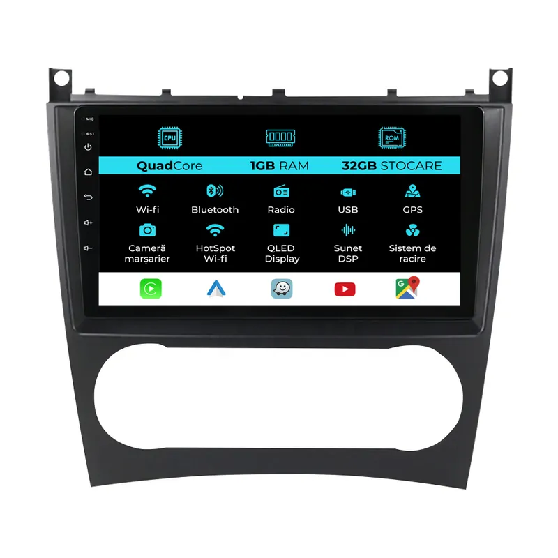 Navigatie Dedicata Mercedes C-Class W203 CLK W209 (2005 – 2009), 9Inch, 1Gb Ram, 32Gb Stocare, Carplay Ofertă exclusivă