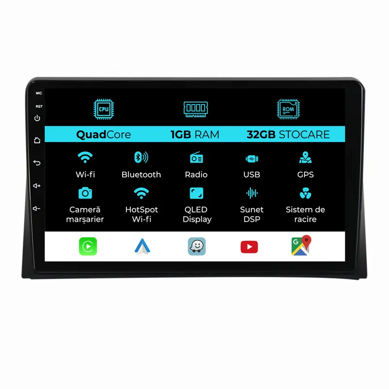 Navigatie Dedicata Volkswagen Transporter Multivan (2013-2015), 9Inch, 1Gb Ram, 32Gb Stocare, Carplay Plată securizată