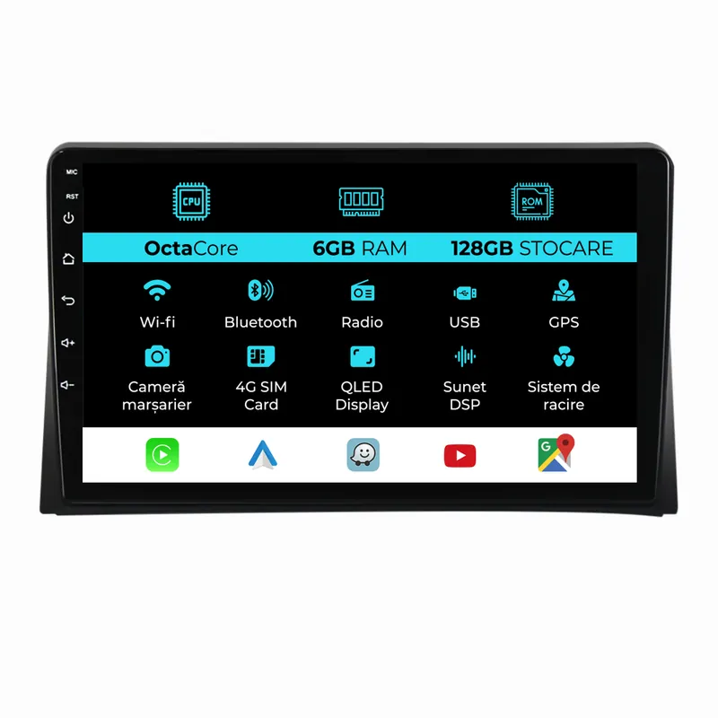 Navigatie Dedicata Volkswagen Transporter Multivan (2013-2015), 9Inch, 6Gb Ram, 128Gb Stocare, Carplay Cumpărături sigure