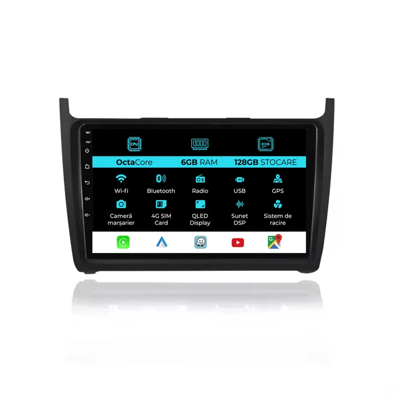 Navigatie Dedicata Volkswagen Polo (2009-2018), 9Inch, 6Gb Ram, 128Gb Stocare, Carplay Reducere