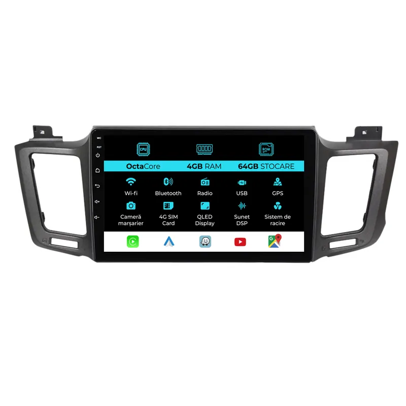 Cel mai vândut Navigatie Dedicata Toyota Rav 4 (2012-2018), 10 Inch, 4Gb Ram, 64Gb Stocare, Carplay