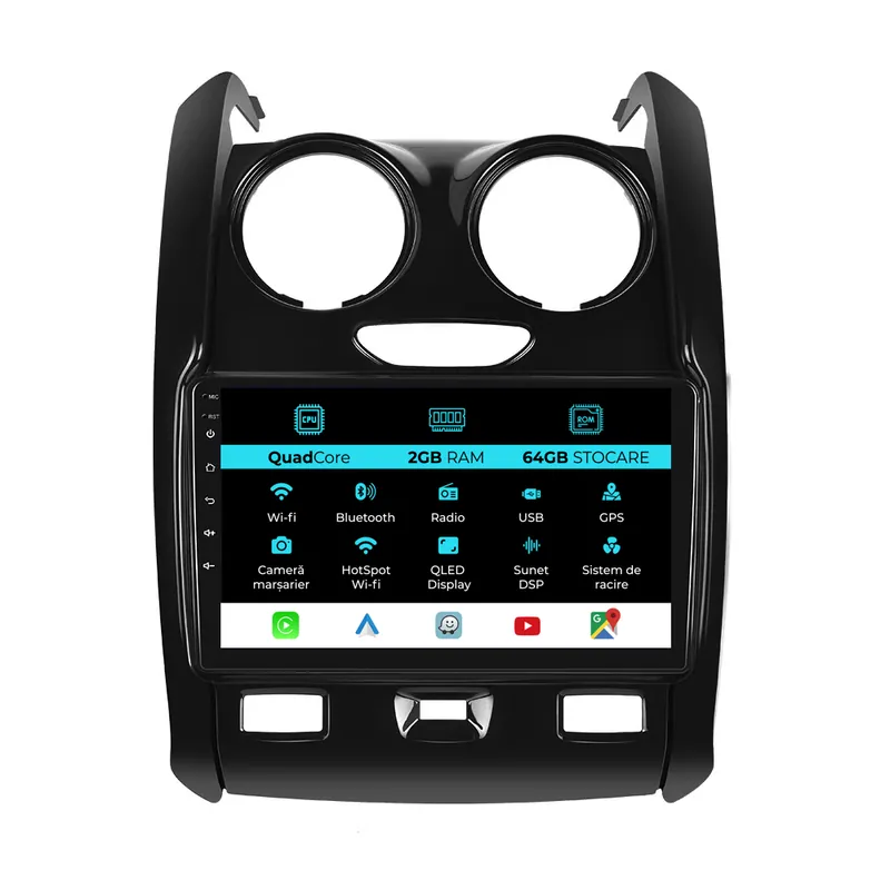 Disponibil imediat Navigatie Dedicata Dacia Duster (2010-2020), 9Inch, 2Gb Ram, 64Gb Stocare, Carplay