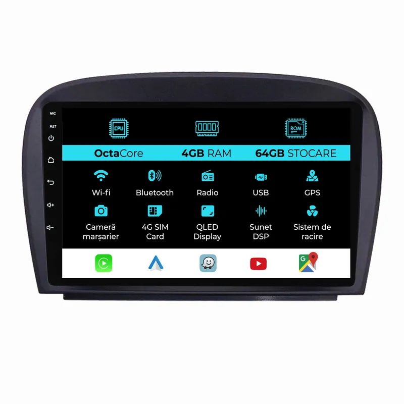 Navigatie Dedicata Mercedes SL R230 (2001-2011), 9Inch, 4Gb Ram, 64Gb Stocare, Carplay Comandă acum