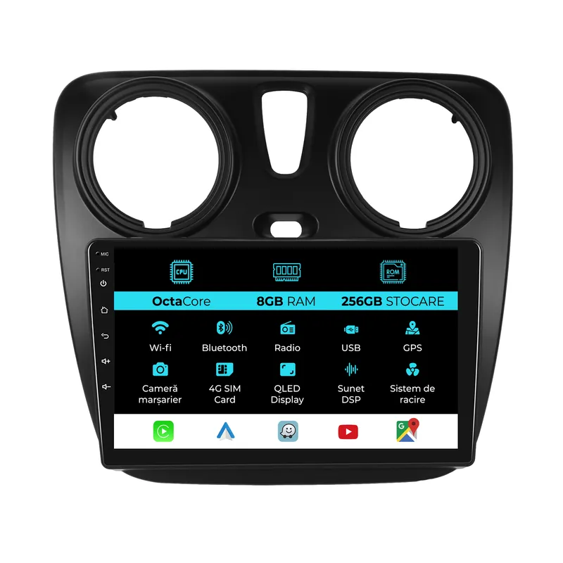 Comandă acum Navigatie Dedicata Dacia Dokker Lodgy (2012-2020), 9Inch, 8Gb Ram, 256Gb Stocare, Carplay