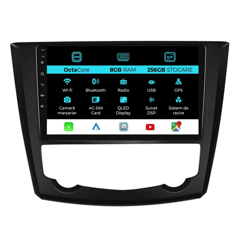 Navigatie Dedicata Renault Kadjar (2015-2019), 9Inch, 8Gb Ram, 256Gb Stocare, Carplay Plată securizată