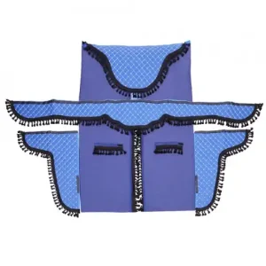 Set Perdele Cabina Camion, Universale, Velur, Albastru-Negru Retur ușor