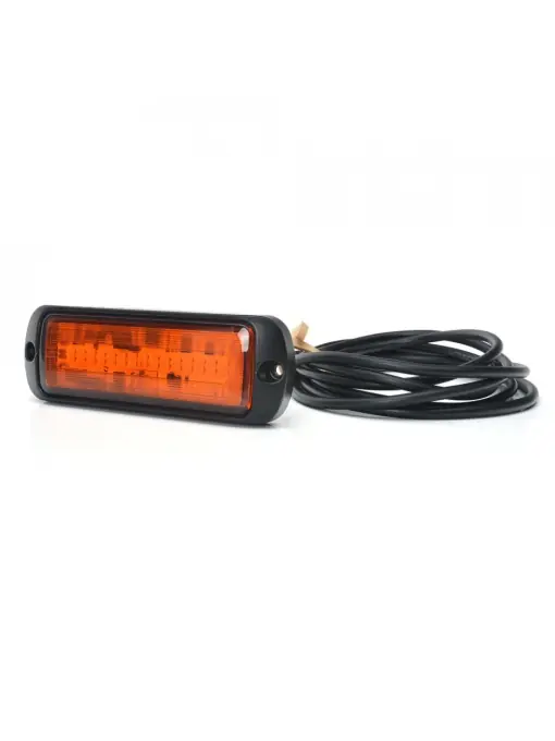Proiector Stroboscopic Led Portocaliu 1469 W218 Cu Montare In Grila, 2 Faze Flash, 12V-24V, 21W Was Transport gratuit