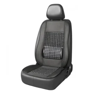 Husa scaun auto cu bile de masaj si suport lombar, dimensiuni 110 x 46 cm, culoare Neagra Discount