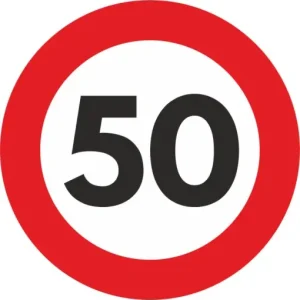 Autocolant Sticker "Limita Viteza" Reflectorizant - 50km/h Plată securizată