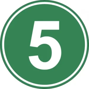 Eticheta, Autocolant Cifra 5, Autocolant Camion Euro 5, Diamentru 22 cm Nu rata