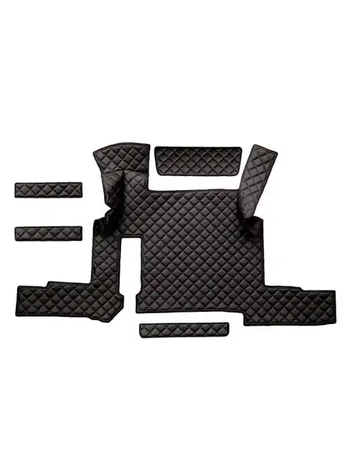 Set 5 Sertare F-CORE pentru Tunel Central - Piele Matlasată Eco, Negru cu Fir Roșu, Compatibil cu MAN TGX I și TGX II (01.19-) Premium