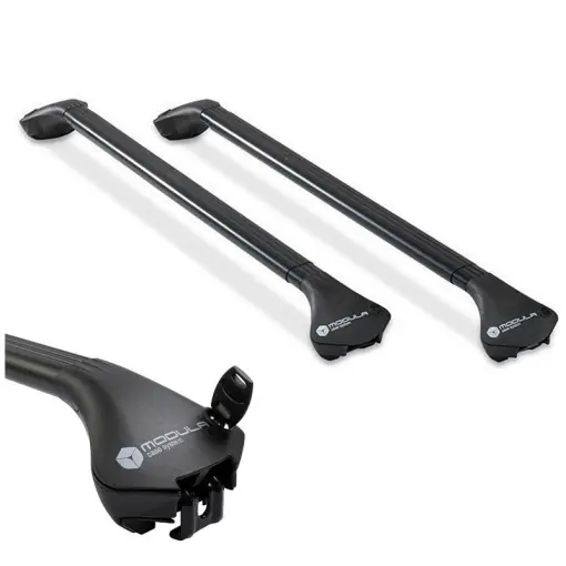 Livrare gratuită Bare transversale Modula Oval Bar Chiuso negre, compatibile cu Dacia Lodgy 2012+ cu bare longitudinale integrate
