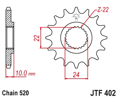 Vezi acum JT - Pinion (fata) JTF402, 15 dinti - F650 Pegaso Sonderz nhnezahl JT