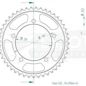 ESJOT - Foaie (spate) 50-29064, 44 dinti - BMW F750GS 850GS 18- ESJOT Reduceri