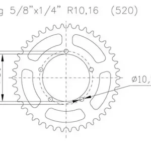 ESJOT - Foaie (spate) Aluminiu 51-32124, 45 dinti - BMW S1000RR Racing Felge ESJOT Transport gratuit