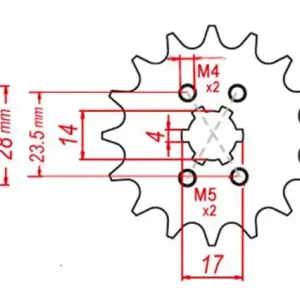 EMGO - Pinion (fata) 13013, 11 dinti - Mopedmotor Piaggio Derbi  00- EMGO Reduceri