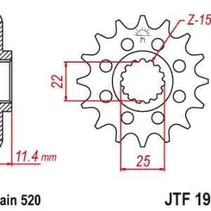 EMGO - Pinion (fata) JTF1902, 17 dinti - KTM Duke620 640LC4 SMC625 660 EMGO Vezi acum