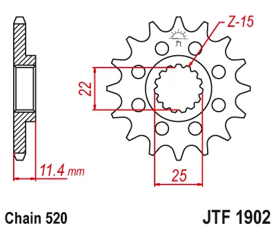 EMGO - Pinion (fata) JTF1902, 17 dinti - KTM Duke620 640LC4 SMC625 660 EMGO Vezi acum