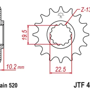 EMGO - Pinion (fata) JTF432, 12 dinti - DR350S RM250 - 04 EMGO Popular