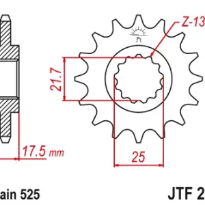 Ofertă specială EMGO - Pinion (fata) JTF297, 15 dinti - VFR400R CB500 94- CBF500 04- EMGO