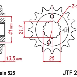 Ofertă exclusivă EMGO - Pinion (fata) JTF296, 16 dinti - XRV650 NT650 VT600C NV400 EMGO