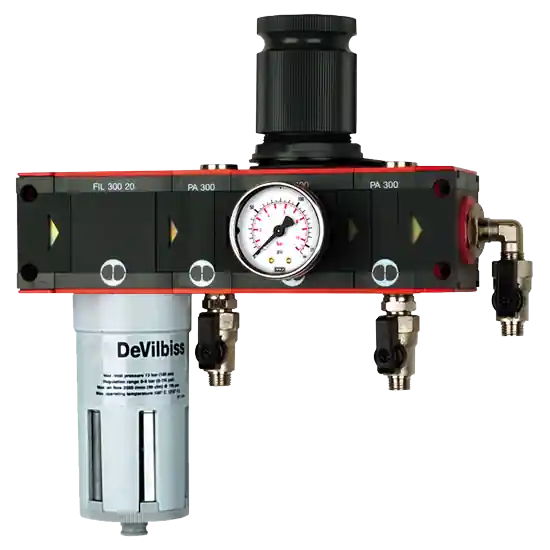 Ieftin Baterie filtrare aer, DeVilbiss DVFR-4 pana la 5 microni, debit 2550 l/min