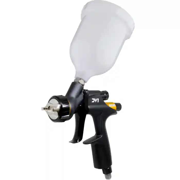 Preț redus Pistol de vopsit, DeVilbiss DV1 pentru lac, cupa plastic 600 ml, duza la alegere, consum aer incepand de la 285 l/min